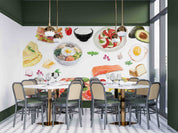 3D Watercolor Food Fruit Vegetable Egg Rice Wall Mural Wallpaper GD 5253- Jess Art Decoration