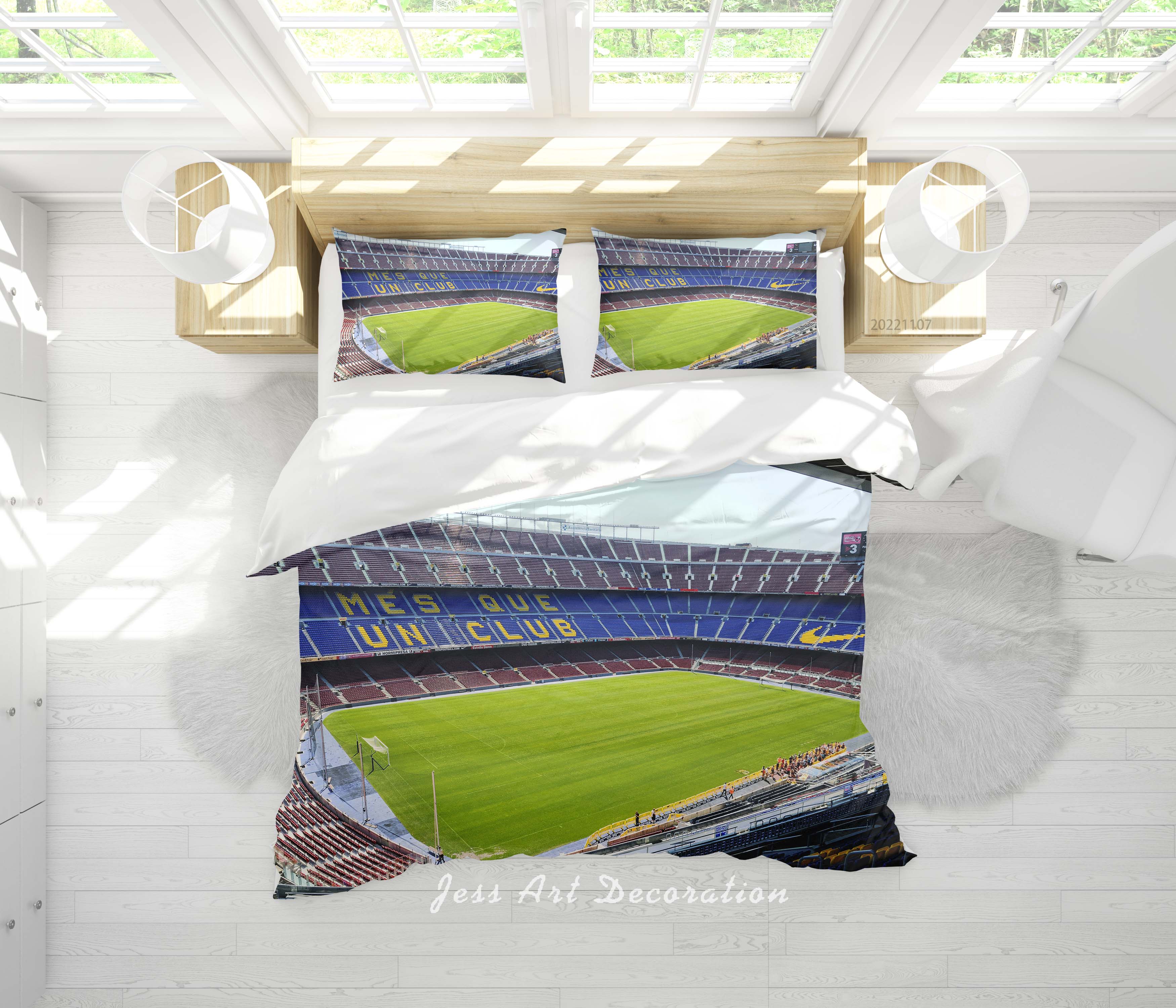 3D Football Club Barcelona Quilt Cover Set Bedding Set Duvet Cover Pillowcase 810