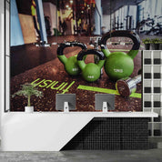 3D Gym Kettle-Bell Dumbbell Wall Mural Wallpaper YXL 2402