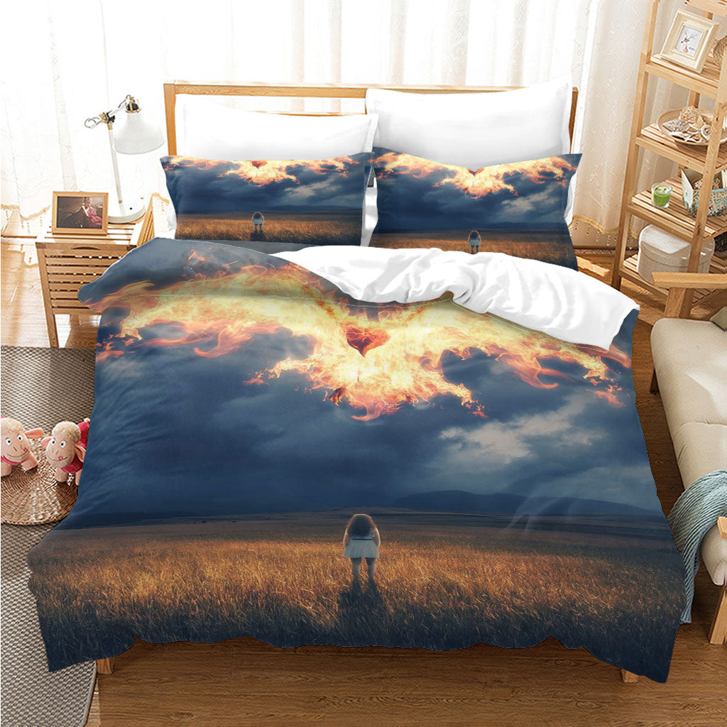 3D Grassland Fire Lassock Sky Quilt Cover Set Bedding Set Duvet Cover Pillowcases 1206