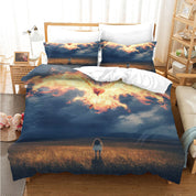 3D Grassland Fire Lassock Sky Quilt Cover Set Bedding Set Duvet Cover Pillowcases 1206
