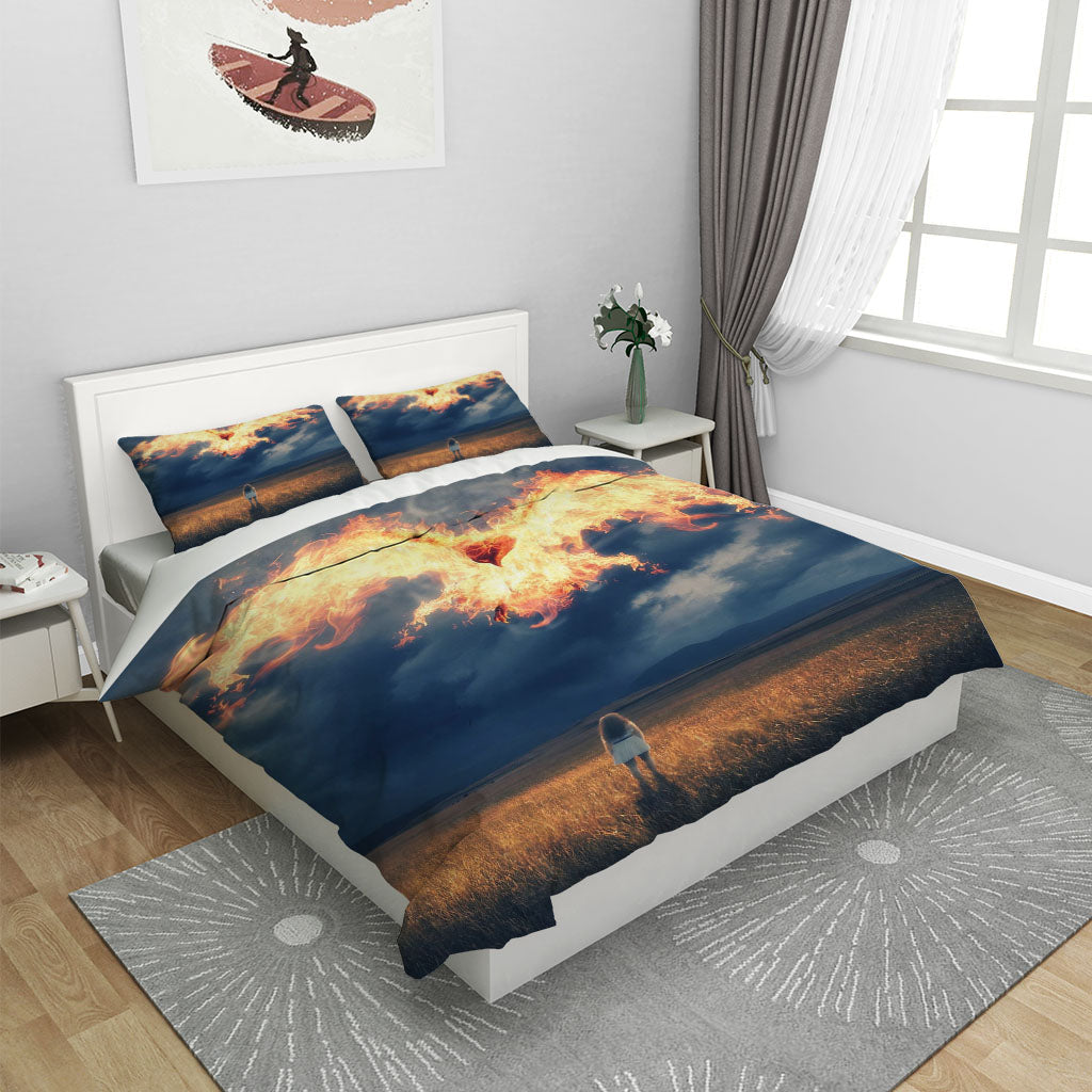 3D Grassland Fire Lassock Sky Quilt Cover Set Bedding Set Duvet Cover Pillowcases 1206