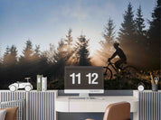 3D Tree Cycling Sunlight Person Wall Mural Wallpaper YXL 152