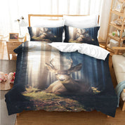 3D Forest Tree Deer Grassland Quilt Cover Set Bedding Set Duvet Cover Pillowcases 1207