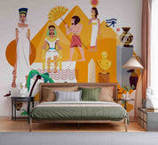 3D Pharaoh Egyptian Gods Cultural Objects Colorful Vector Illustration Wallpaper Wall Mural Wall Decor Wall Art Wall Sticker Remoable Wallpaper LQH
