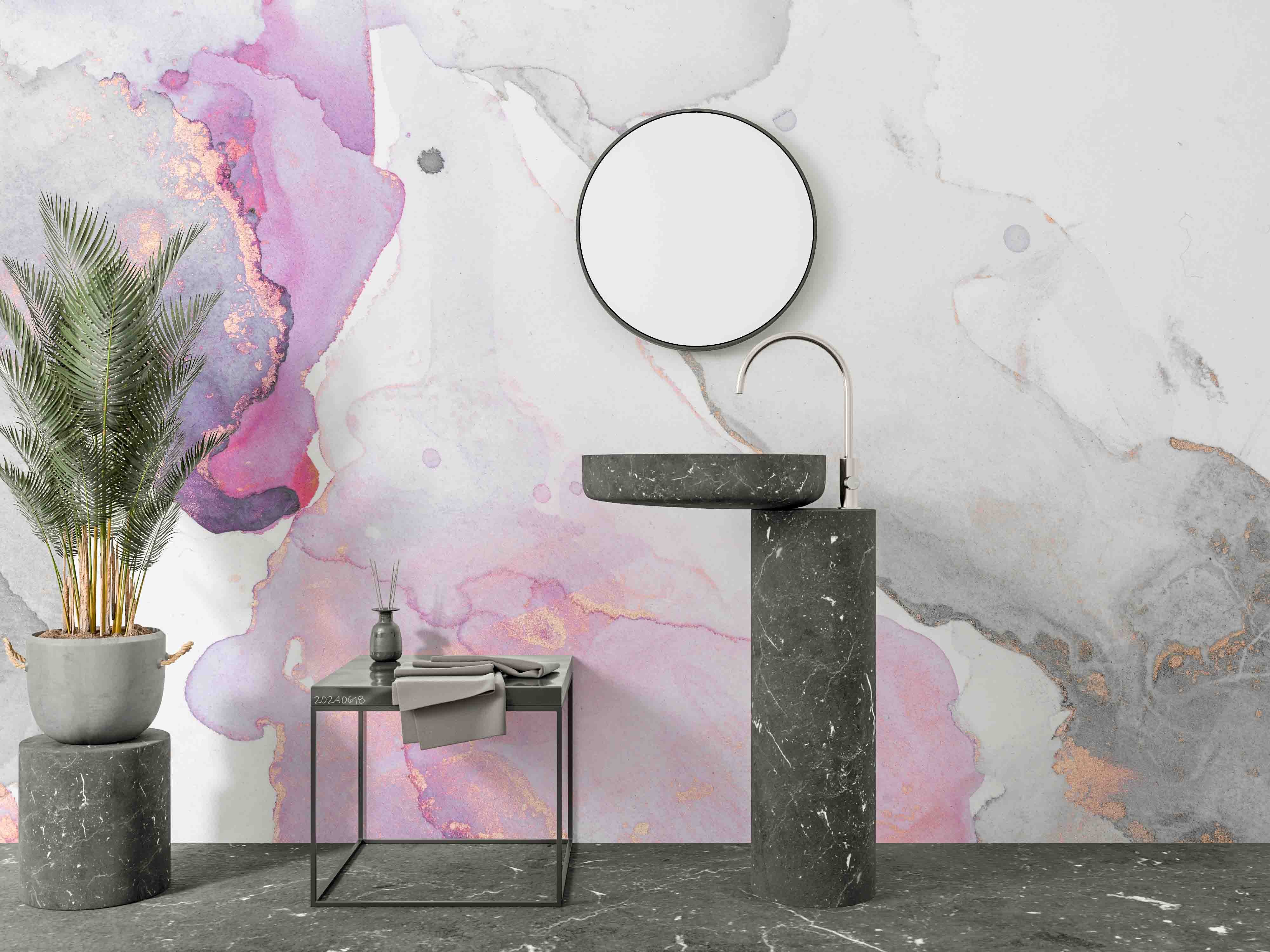 3D Abstract Damaskeen Dot Gray Wall Mural Wallpaper YXL 623