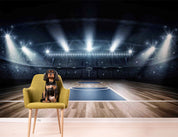 Basketball Court Lamplight Floor Wallpaper basketball wall mural for bedroom, gym or sports room - view 2