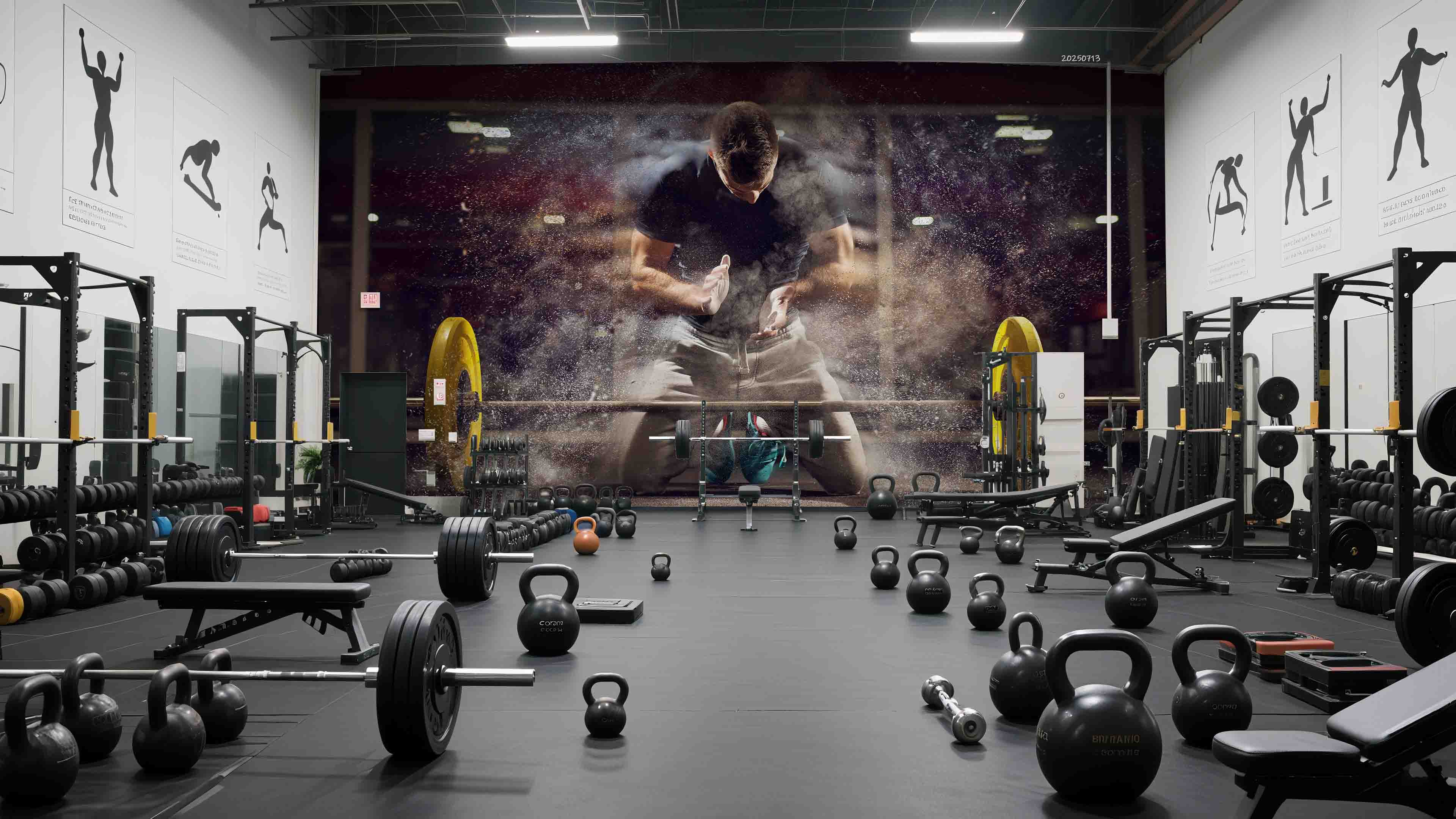 3D Gym Fitness Gymnasium Dumbbell Wall Mural Wallpaper 66