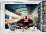 3D Red F1 Formula One Racing Wallpaper Wall Mural Wall Decor Wall Art Wall Sticker Remoable Wallpaper