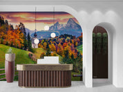 3D Hotel Inn Motel Hostel Resort Manor Scenery Mountains Wall Mural Wallpaper 24