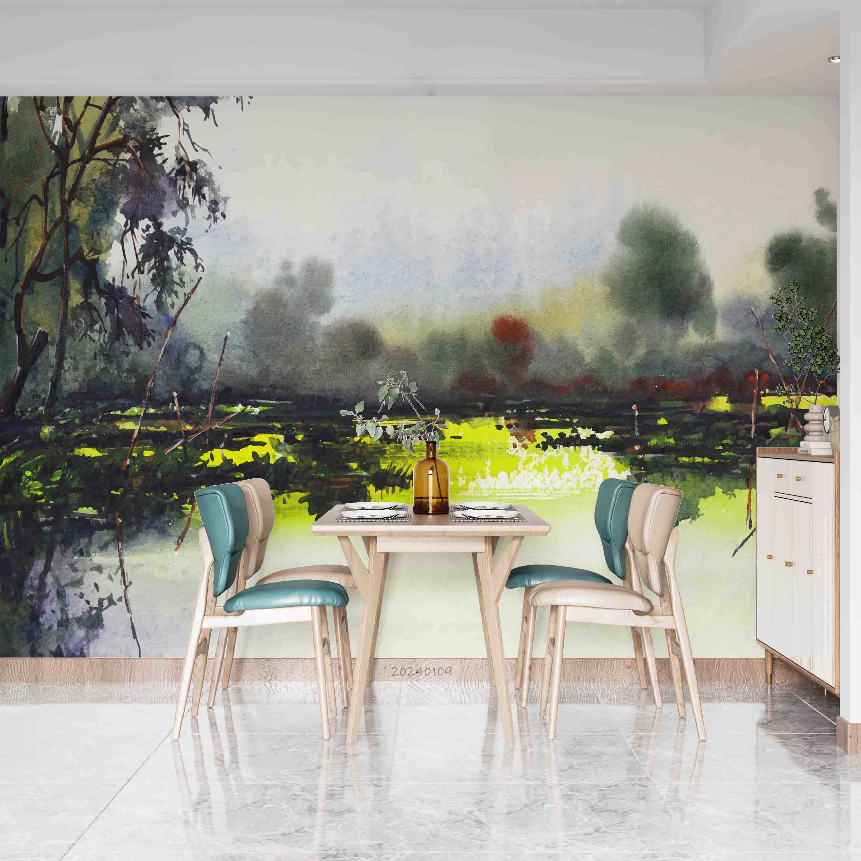 3D Oil Painting Tree Sea Aquatic Plant Wall Mural Wallpaper YXL 134