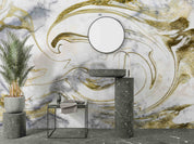 3D Abstract Damaskeen Float Gray Wall Mural Wallpaper YXL 599