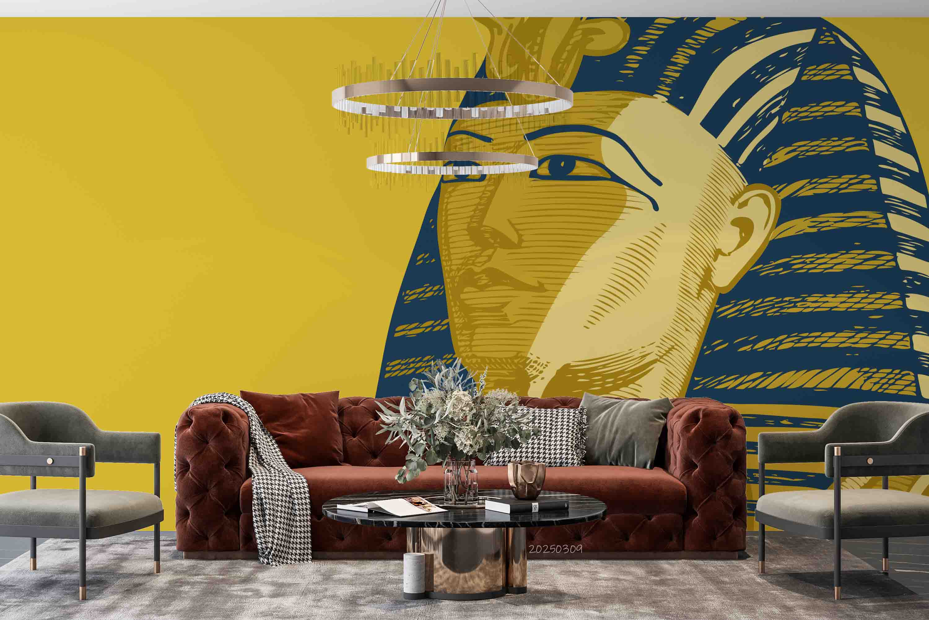 3D Egypt Gold Sphinx Wallpaper Wall Mural Wall Decor Wall Art Wall Sticker Remoable Wallpaper LQH