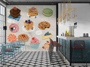 3D Colorful Dessert Collection Wall Mural Wallpaper GD 5257- Jess Art Decoration