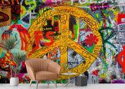 Abstract Art Graffiti Wallpaper urban graffiti wall mural for teen room, studio or feature wall - view 4