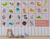 3D Childcare Nursery School Cartoon Kids Animals Letters Wall Mural Wallpaper JN