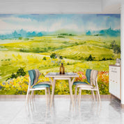 3D Oil Painting Floral Tree Grassland Cloud Sky Wall Mural Wallpaper YXL 157