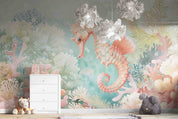 3D Sea Coral Sea Horse Froth Wall Mural Wallpaper YXL 687