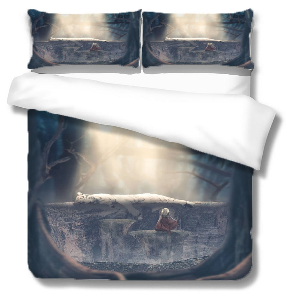 3D Tree Mountain Light Trunk Quilt Cover Set Bedding Set Duvet Cover Pillowcases 1210