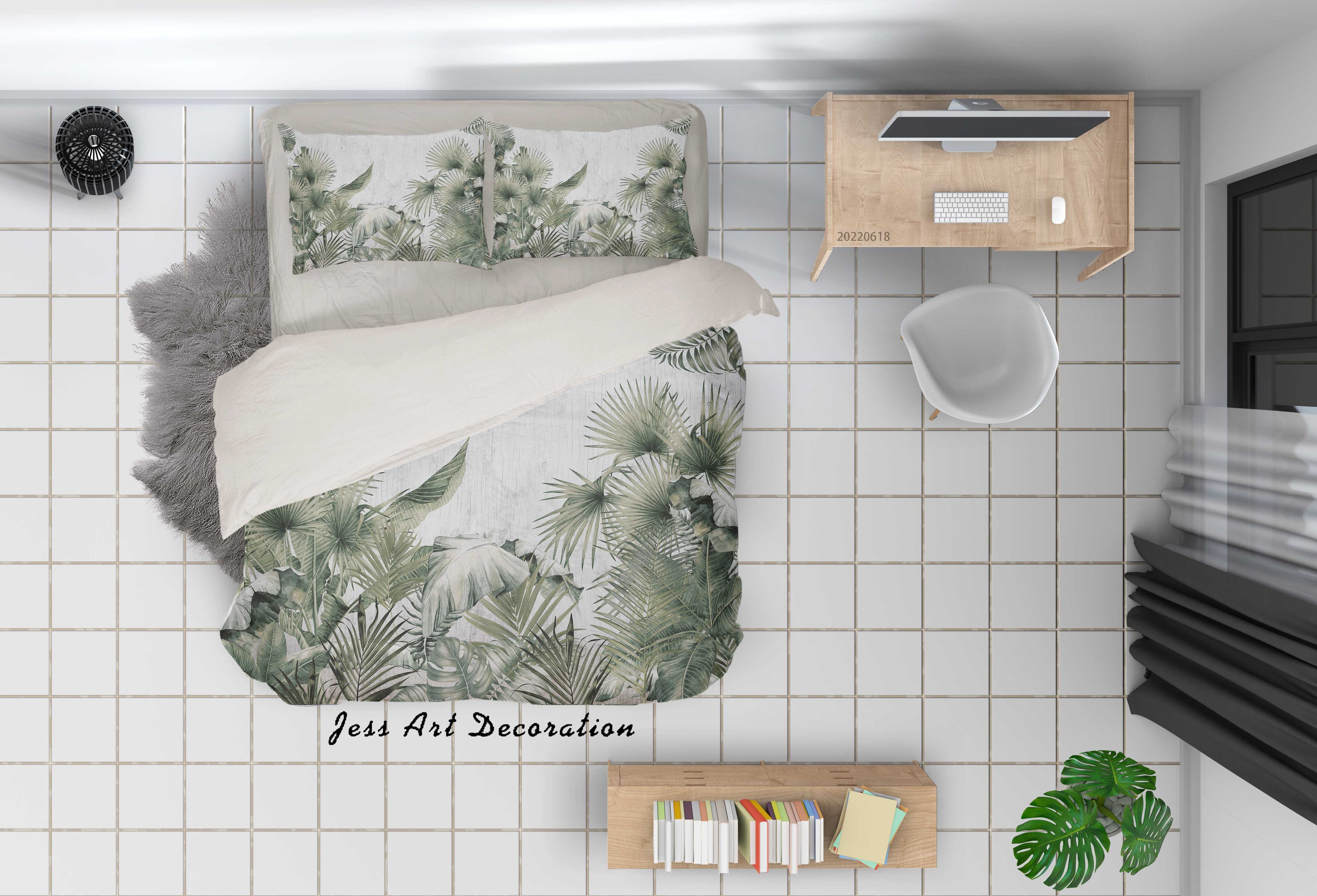 3D Forest Tree Leaf Quilt Cover Set Bedding Set Duvet Cover Pillowcase 639