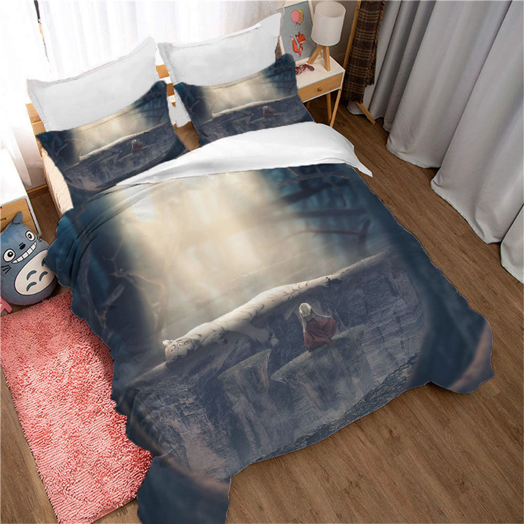 3D Tree Mountain Light Trunk Quilt Cover Set Bedding Set Duvet Cover Pillowcases 1210
