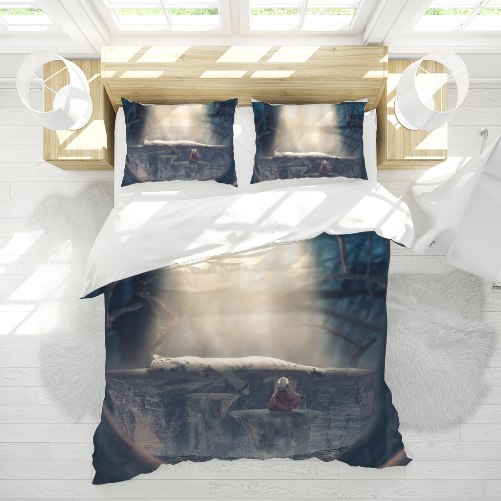 3D Tree Mountain Light Trunk Quilt Cover Set Bedding Set Duvet Cover Pillowcases 1210