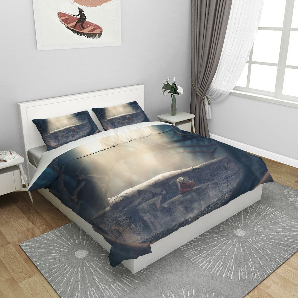 3D Tree Mountain Light Trunk Quilt Cover Set Bedding Set Duvet Cover Pillowcases 1210