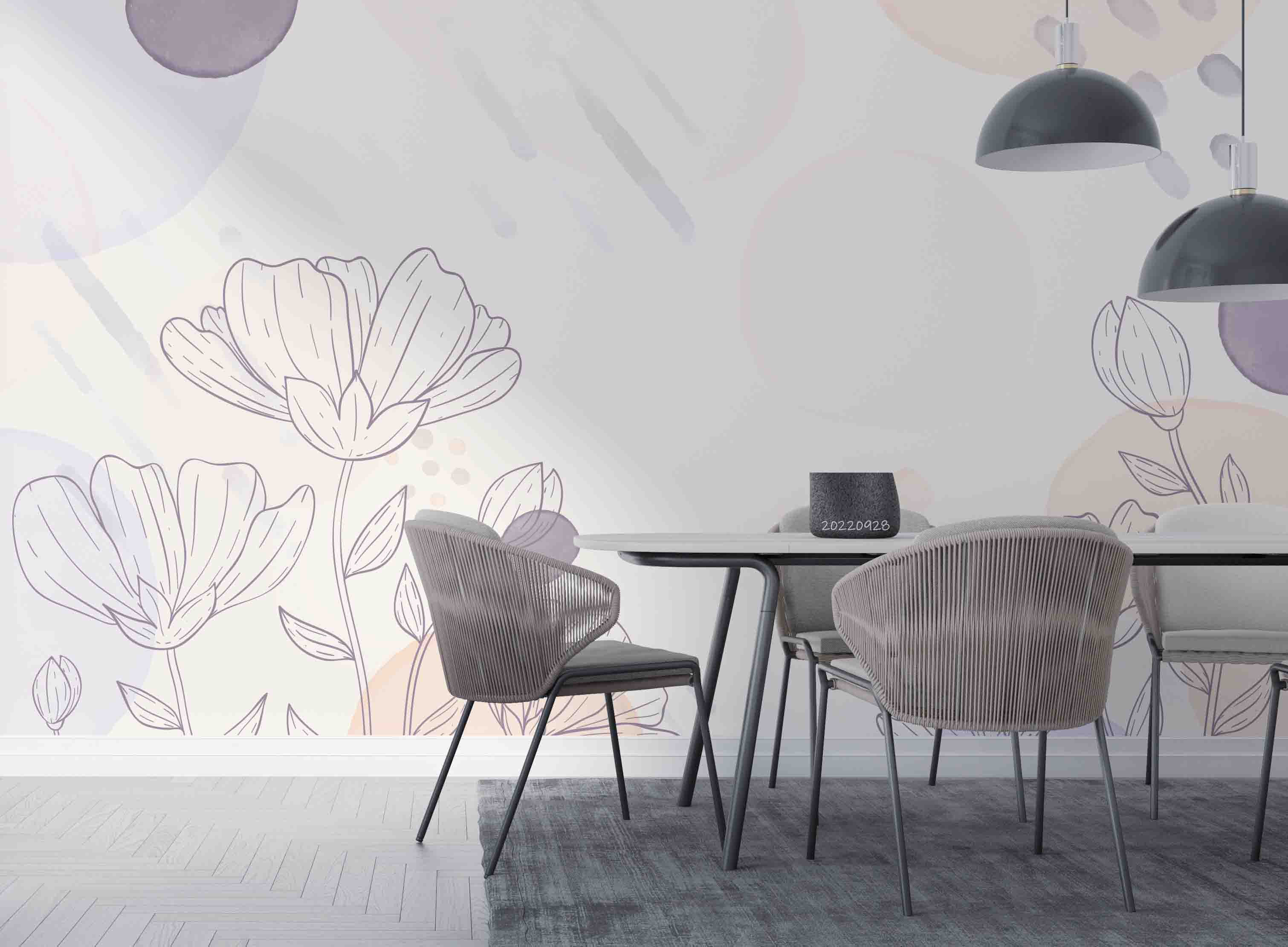 3D Hand Drawn Plants Floral Background Wall Mural Wallpaper GD 3377- Jess Art Decoration