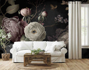 3D Floral Bouquet Dark Background Wallpaper Wall Mural Wall Decor Wall Art Wall Sticker Remoable Wallpaper