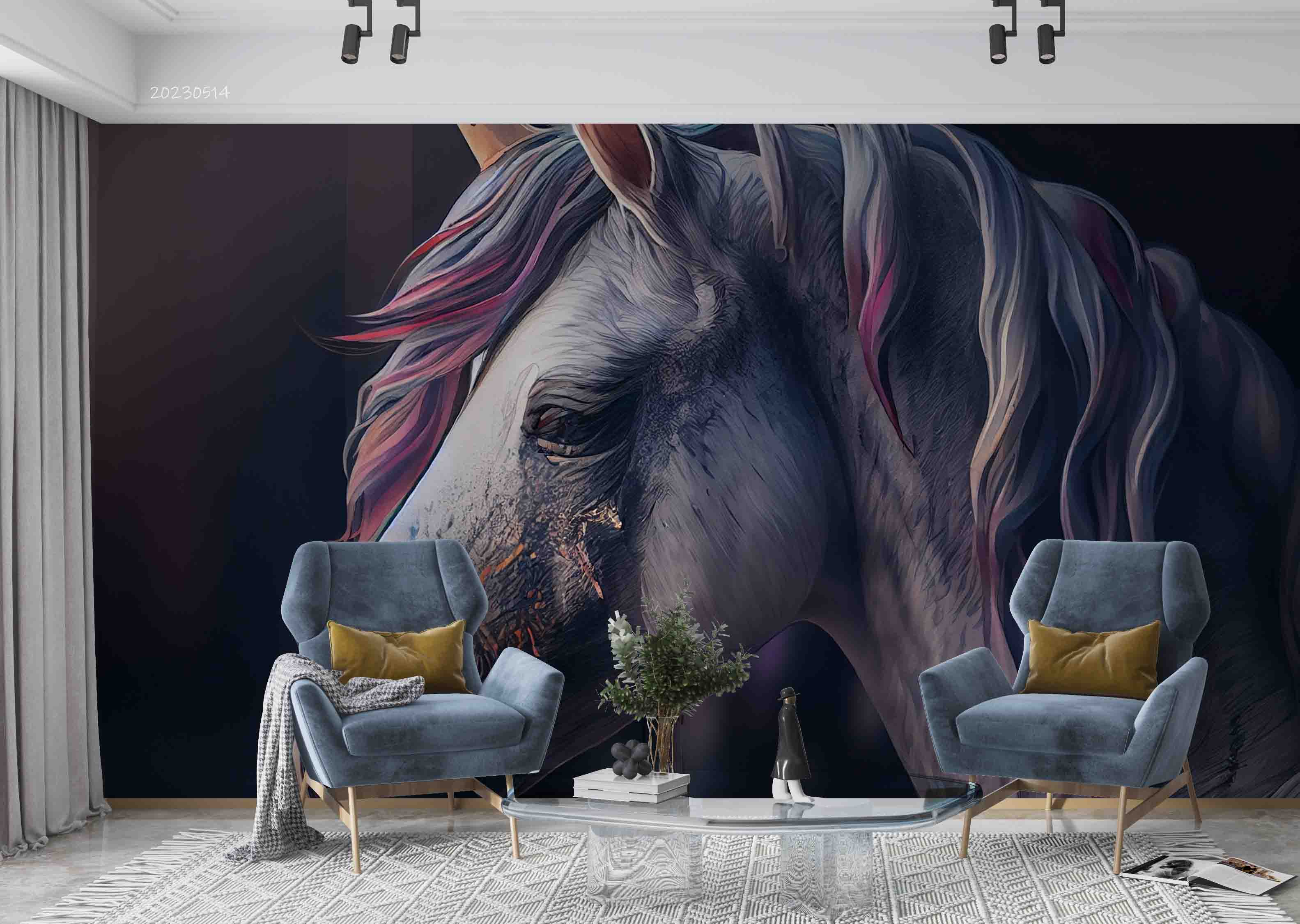 3D Unicorn Head Wall Mural Wallpaper GD 5303- Jess Art Decoration