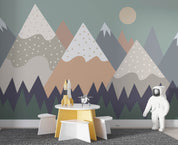 3D Cartoon Mountain Sun Kids Wall Mural Wallpaper GD 4985- Jess Art Decoration