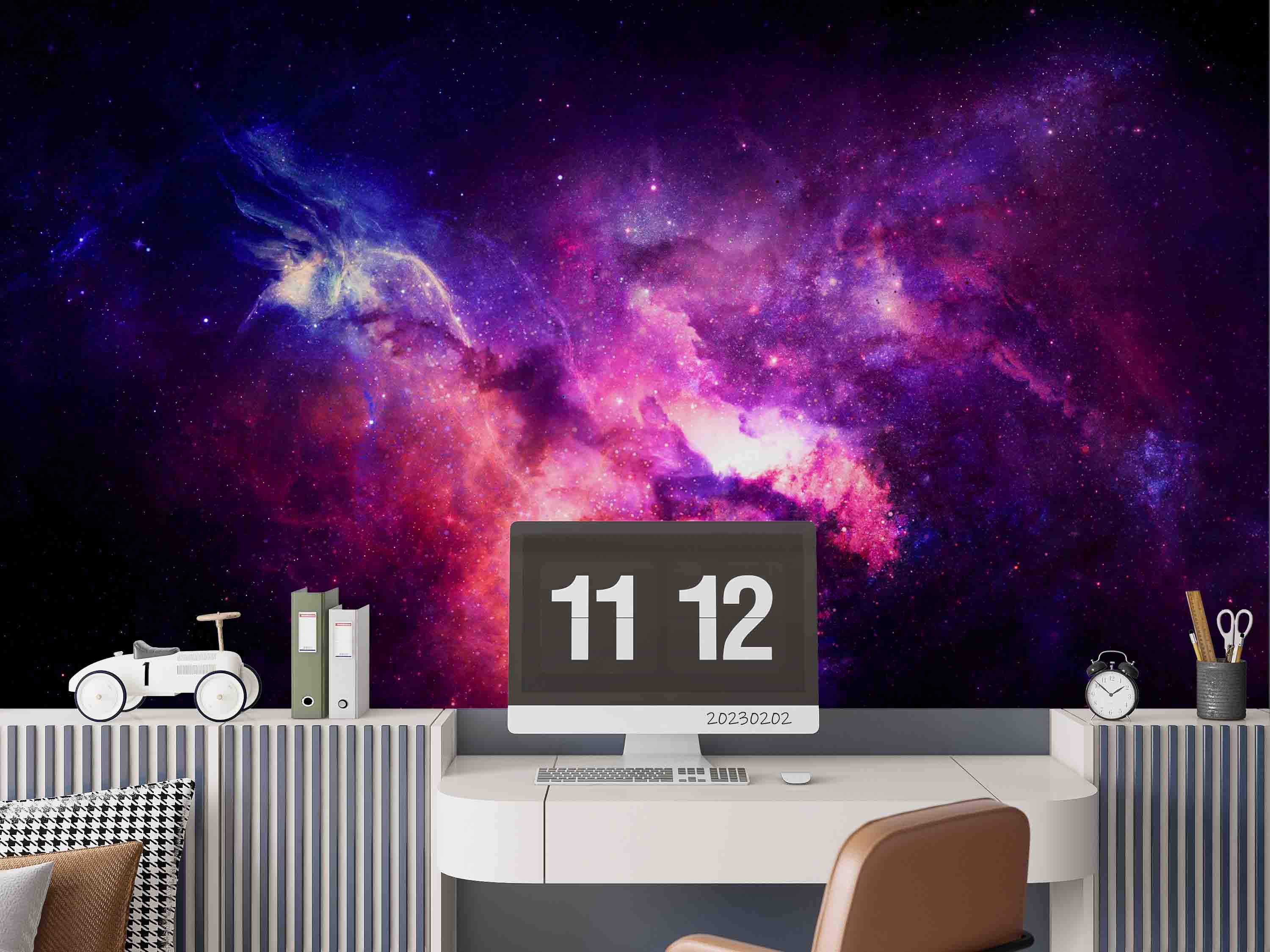 3D Starry Sky Graffiti Cloud Star Purple Wall Mural Wallpaper YXL 38- Jess Art Decoration