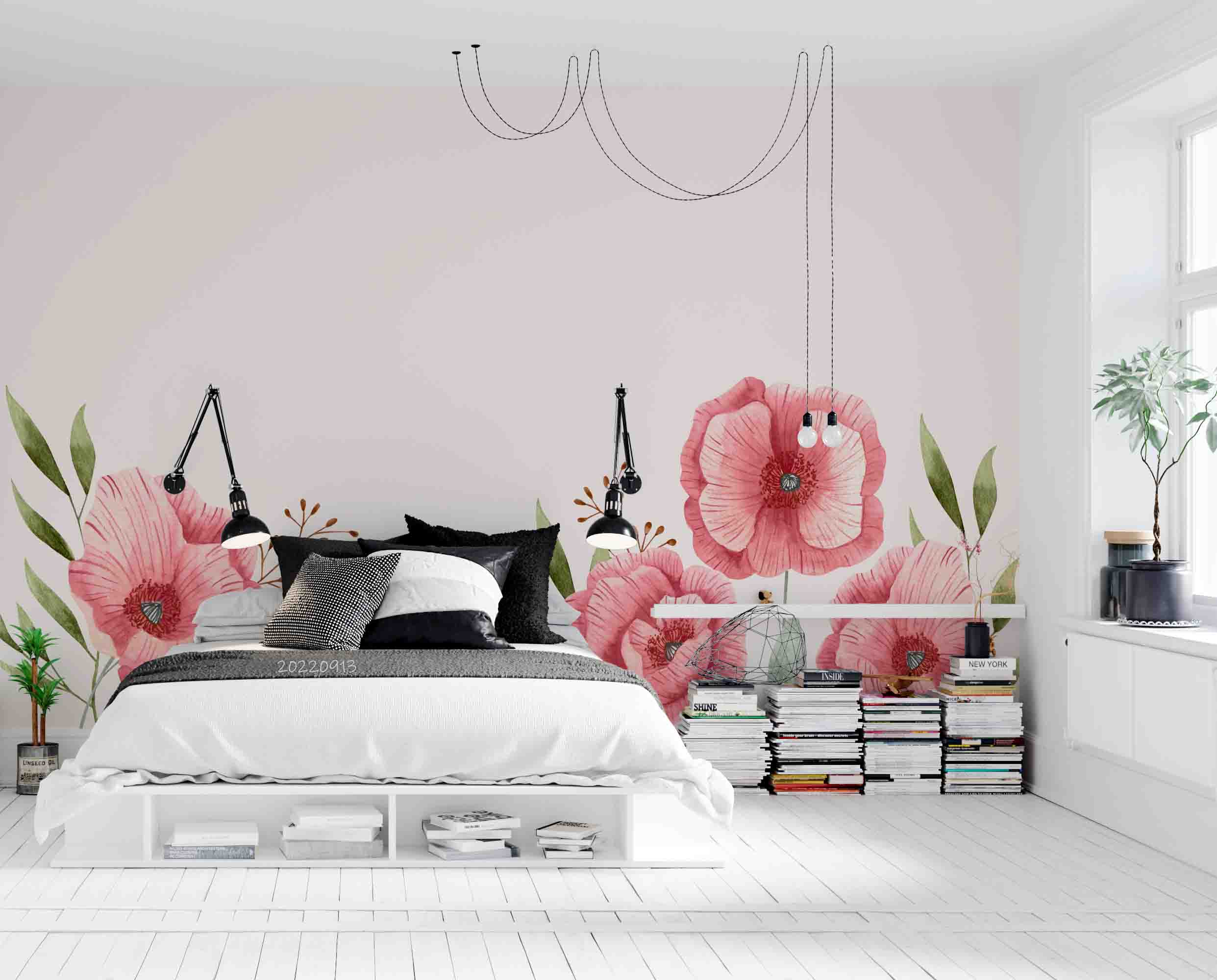 3D Watercolor Floral Spring Background Wall Mural Wallpaper GD 3511- Jess Art Decoration