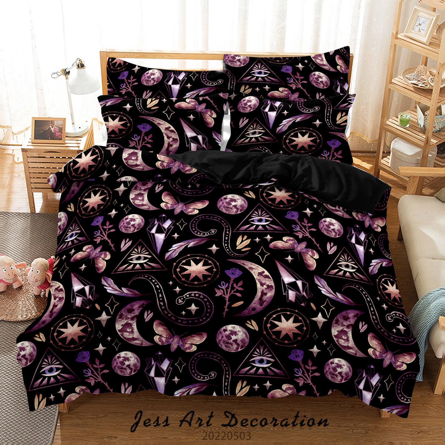 3D Moon Star Floral The Earth Quilt Cover Set Bedding Set Duvet Cover Pillowcase 604