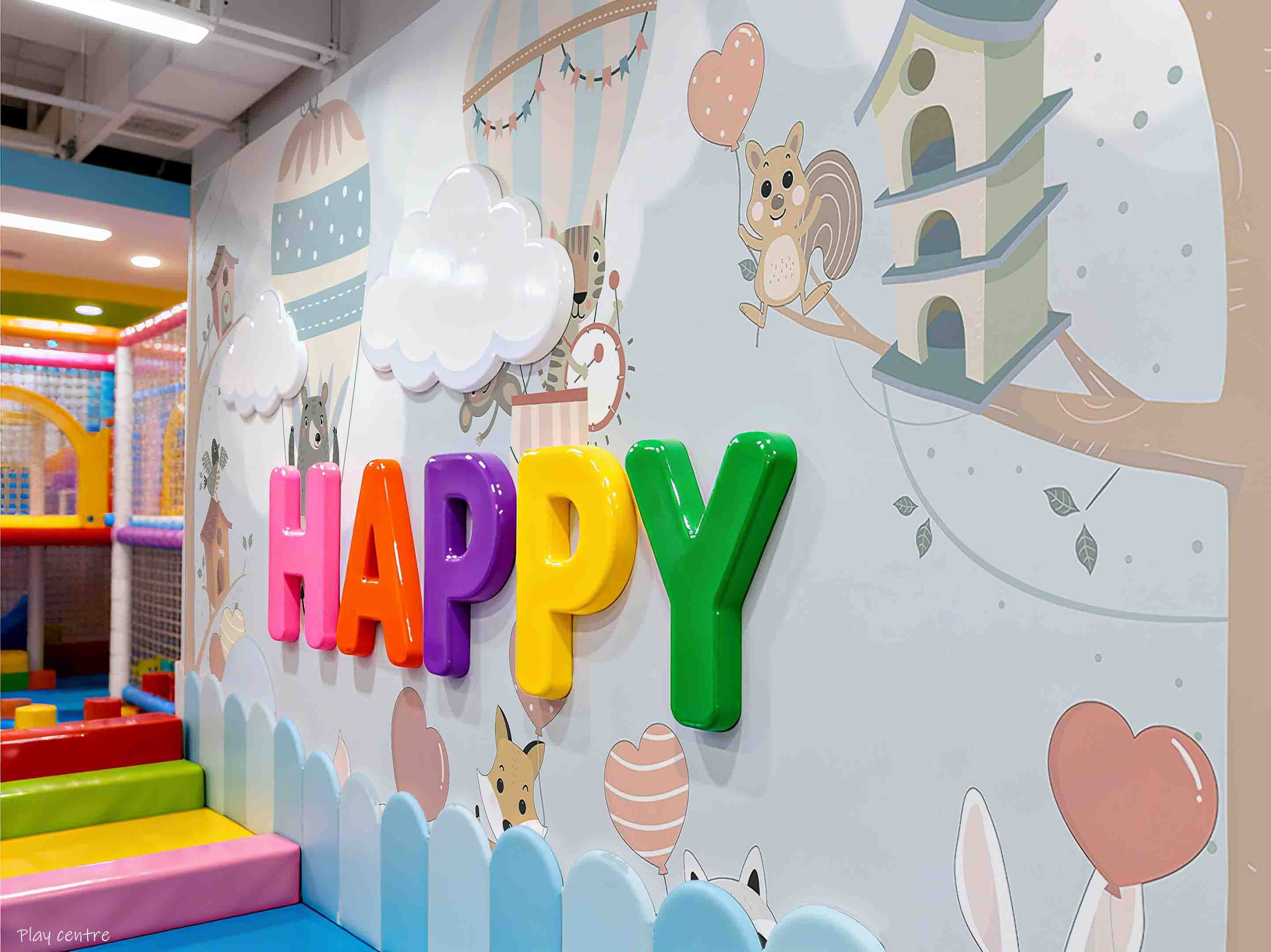 3D Play Centre Amusement Park Funfair Carnie Cartoon Animals Wall Mural Wallpaper 11