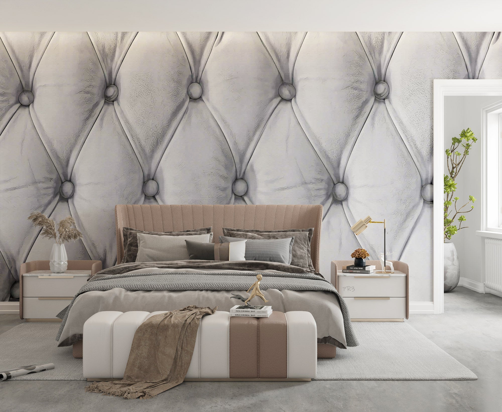 3D Luxury Gray Fabric Texture Old Sofa Wall Mural Wallpaper GD 3812- Jess Art Decoration