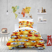 3D Pattern Smiling Face Yellow Quilt Cover Set Bedding Set Duvet Cover Pillowcase 1465