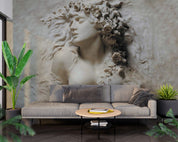 3D Sculpture Woman Floral Lvory White Wall Mural Wallpaper YXL 2750