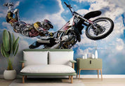 3D Freestyle Motocross Rider Jump Wall Mural Wallpaper GD 4511- Jess Art Decoration