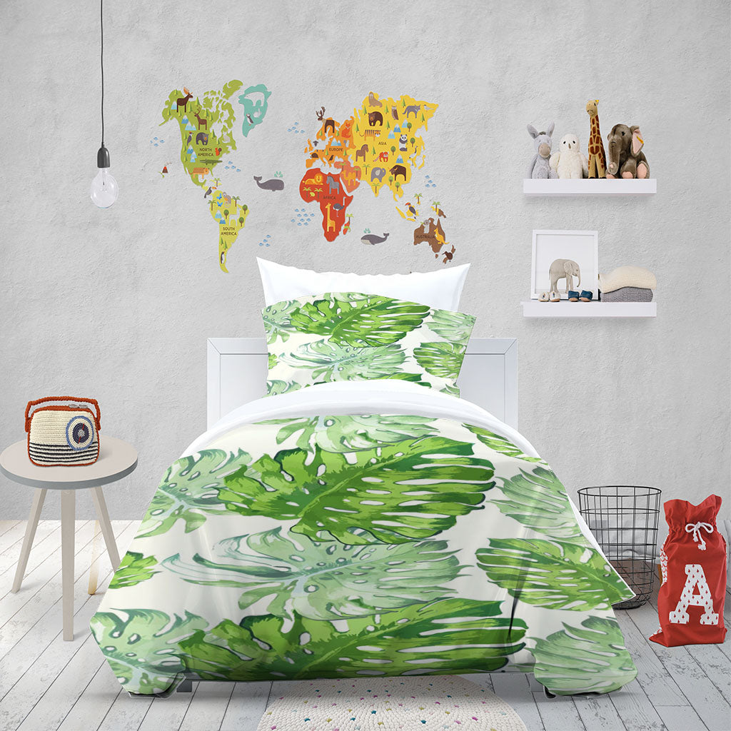 3D Selva Leaf Ellipse Green Quilt Cover Set Bedding Set Duvet Cover Pillowcase 1466