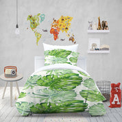 3D Selva Leaf Ellipse Green Quilt Cover Set Bedding Set Duvet Cover Pillowcase 1466