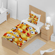 3D Pattern Smiling Face Yellow Quilt Cover Set Bedding Set Duvet Cover Pillowcase 1465