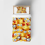 3D Pattern Smiling Face Yellow Quilt Cover Set Bedding Set Duvet Cover Pillowcase 1465