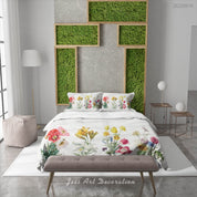3D Floral Lily Leaf Peony Quilt Cover Set Bedding Set Duvet Cover Pillowcase 246