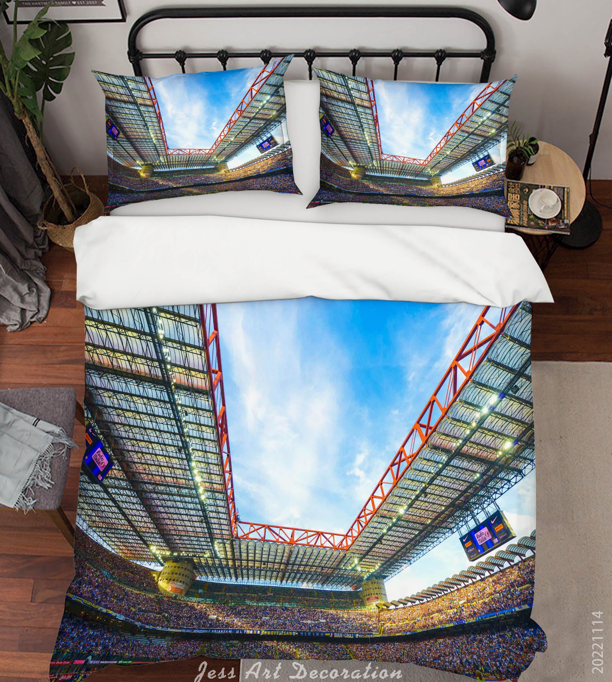 3D AC Associazione Calcio Milan Spectator Seats Bluesky Quilt Cover Set Bedding Set Duvet Cover Pillowcase 853