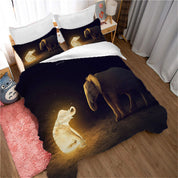 3D Animal Elephant Light Glowworm Quilt Cover Set Bedding Set Duvet Cover Pillowcases 1127