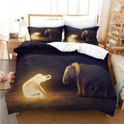 3D Animal Elephant Light Glowworm Quilt Cover Set Bedding Set Duvet Cover Pillowcases 1127