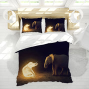 3D Animal Elephant Light Glowworm Quilt Cover Set Bedding Set Duvet Cover Pillowcases 1127