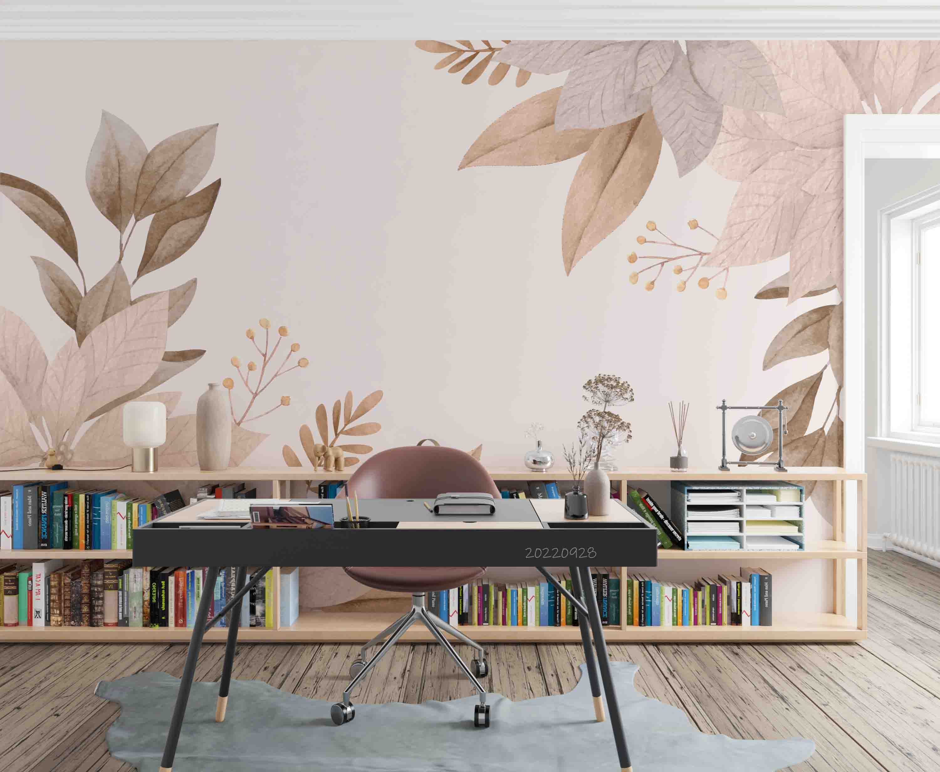 3D Hand Drawn Plant Leaves Background Wall Mural Wallpaper GD 3376- Jess Art Decoration