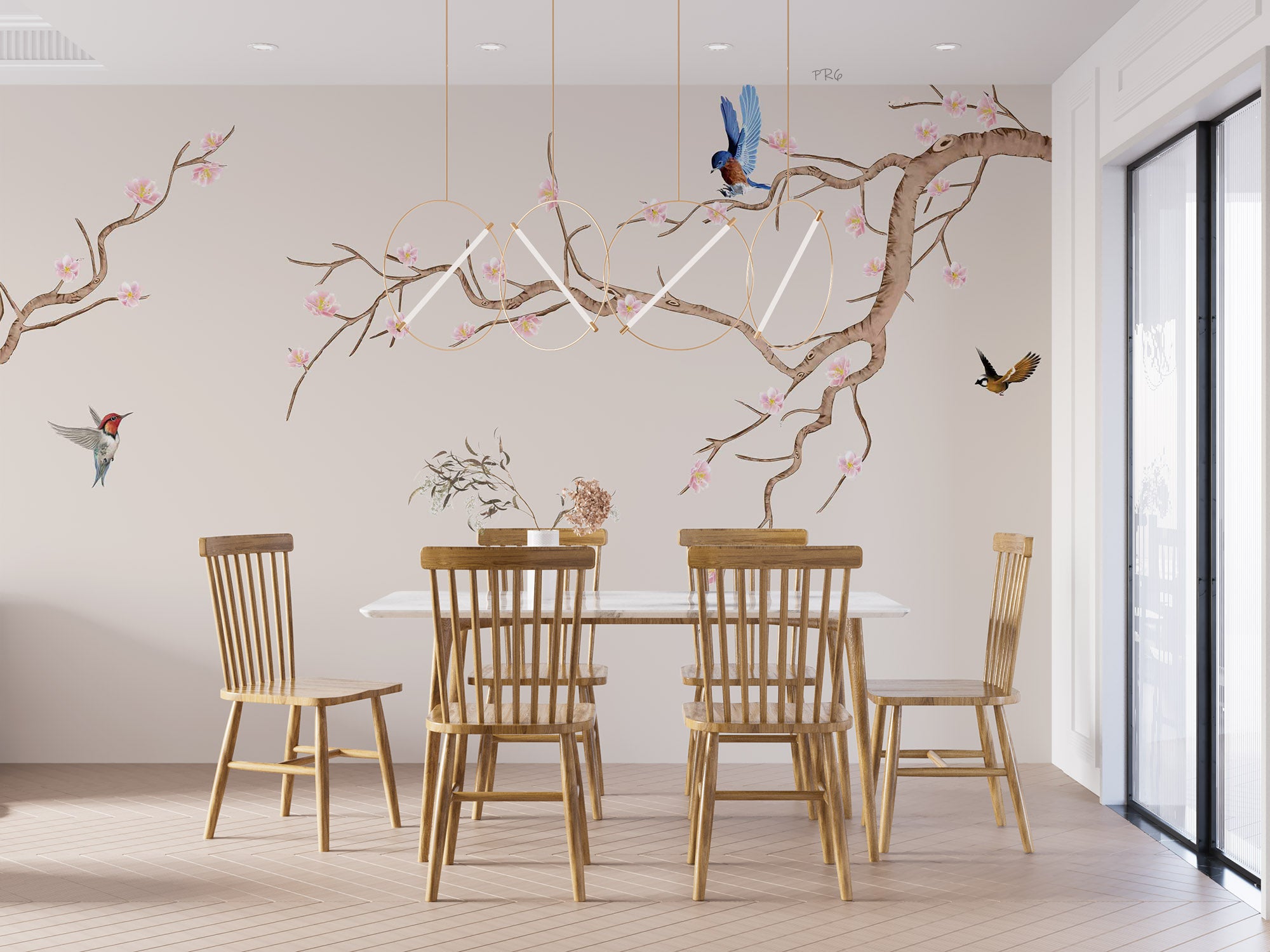 3D Animal Bird Trunk Flower Wall Mural Wallpaper YXL 15- Jess Art Decoration